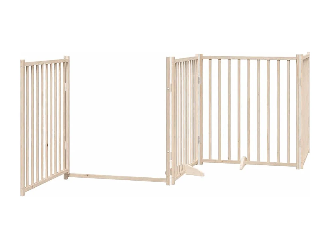 Barrière pour chien avec porte pliable 4 panneaux 320 cm Bois massif Sapin