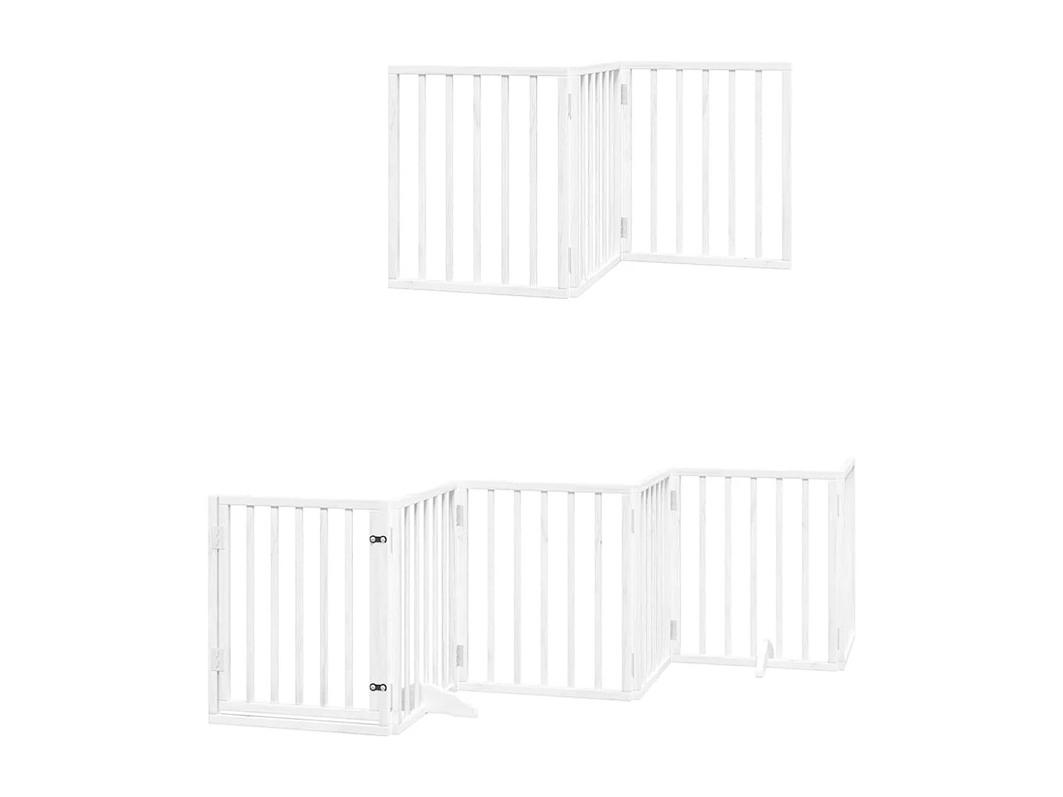 Portão para cães com porta dobrável 15 painéis 750cm álamo branco