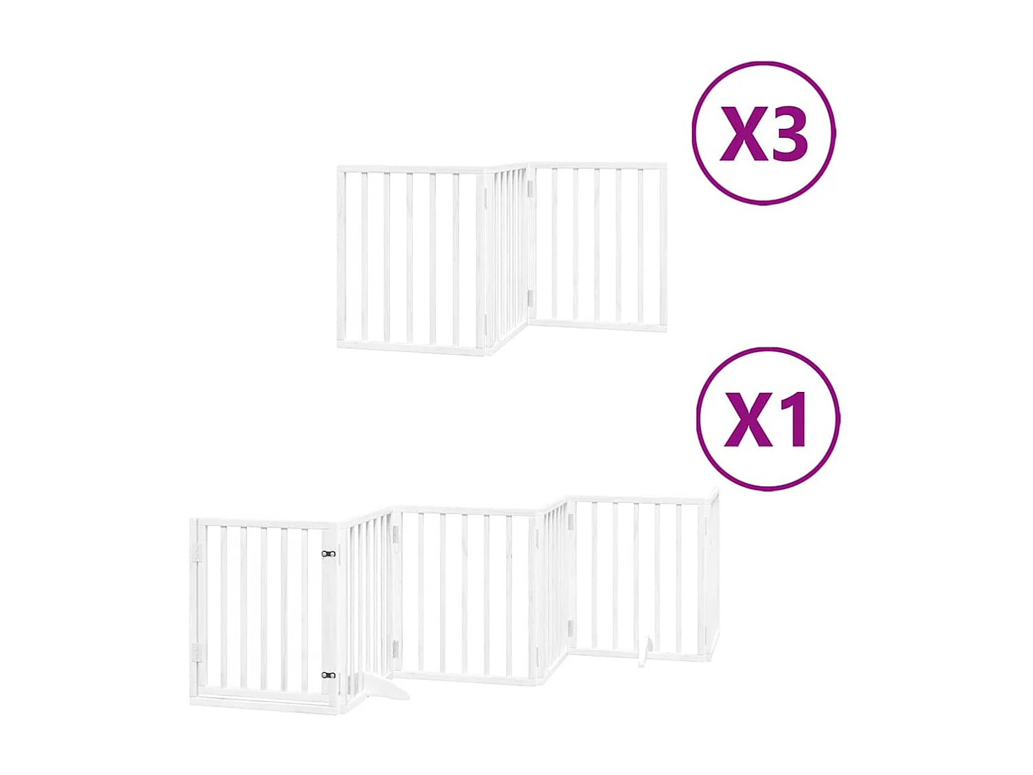 Barrière pour chien porte pliable 15 panneaux bois de peuplier