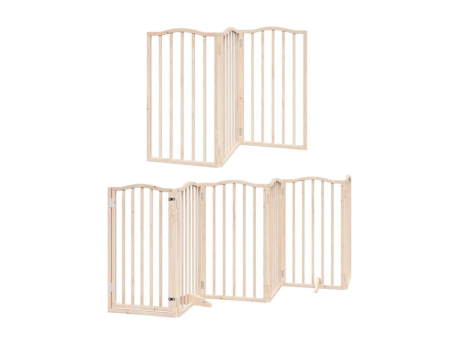 Barrière pour chien porte pliable 12 panneaux bois de peuplier