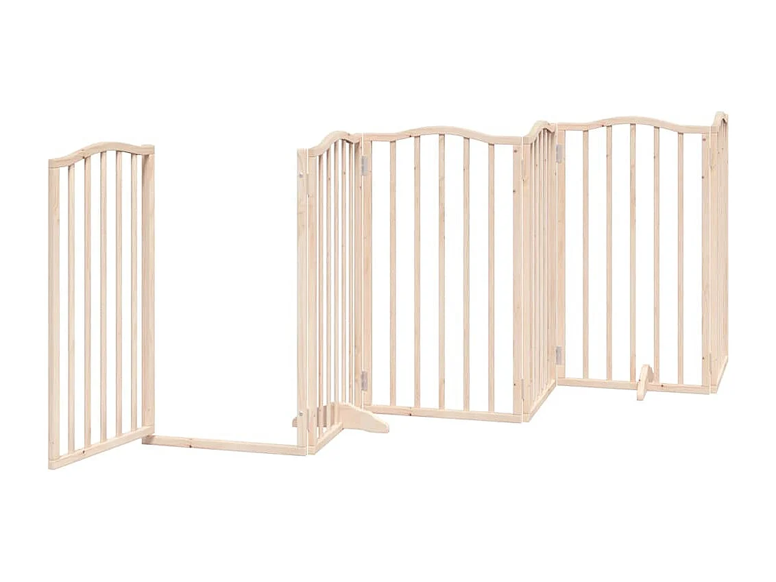 Barrière pour chien porte pliable 12 panneaux bois de peuplier