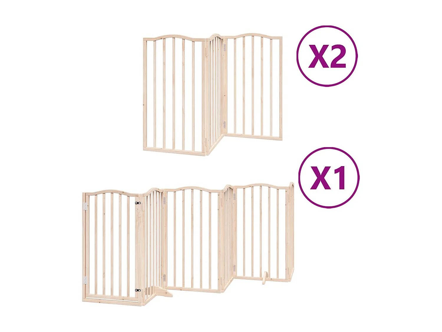 Puerta para perros plegable 12 paneles madera de álamo 600 cm