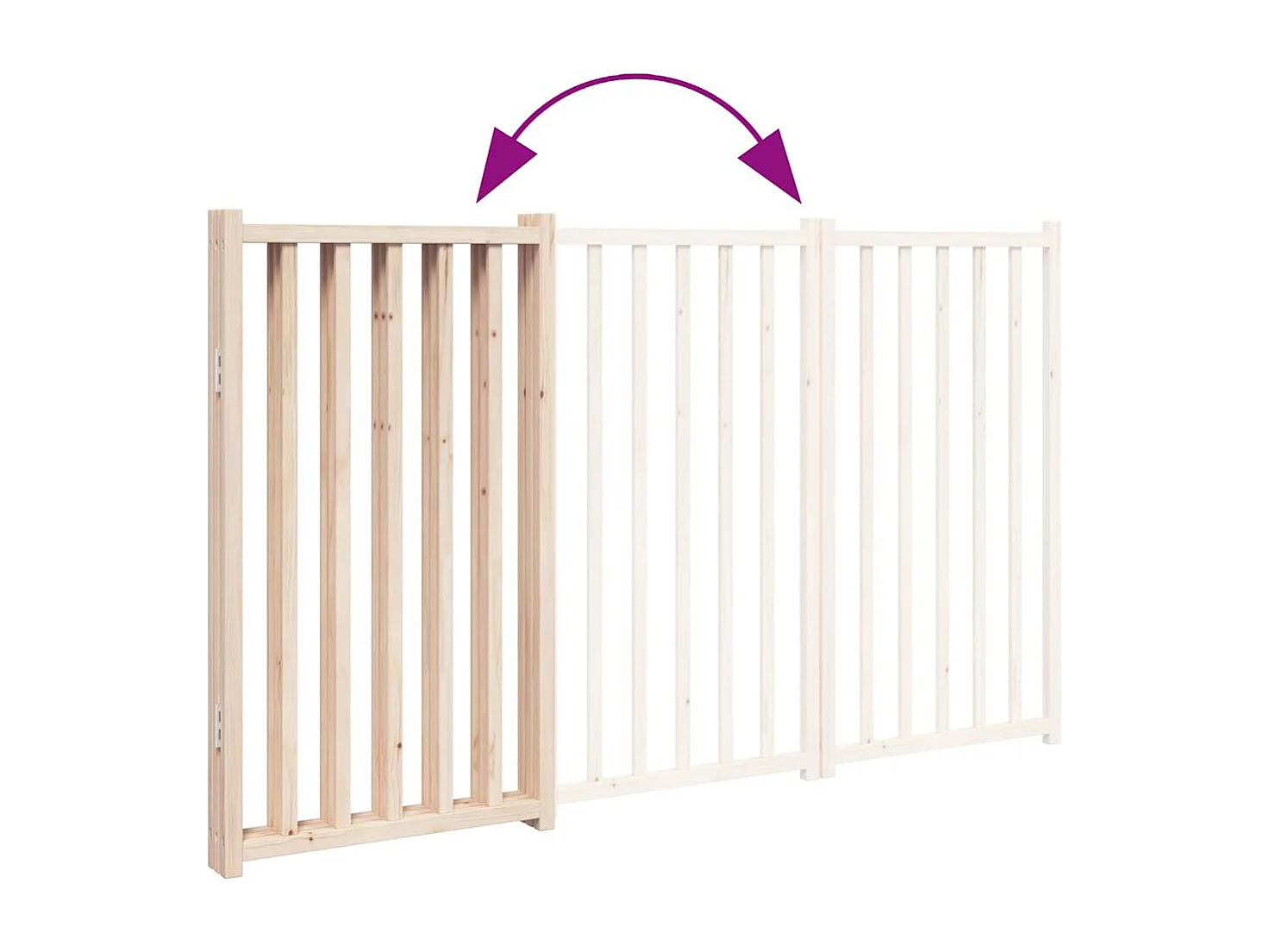 Barrière pour chien pliable à 3 panneaux 150 cm Bois massif Sapin