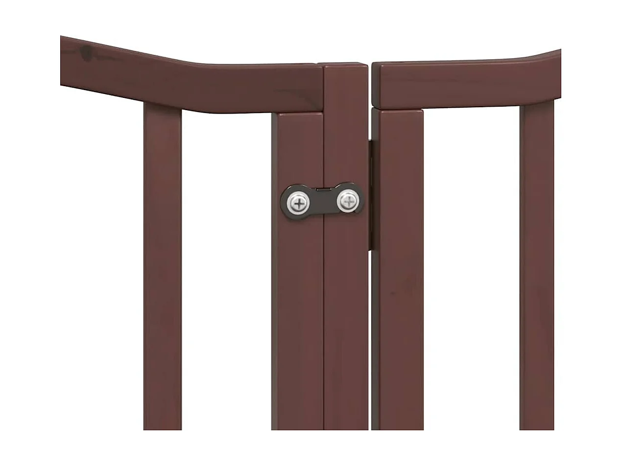 Puerta de perros plegable 9 paneles madera álamo marrón 450 cm