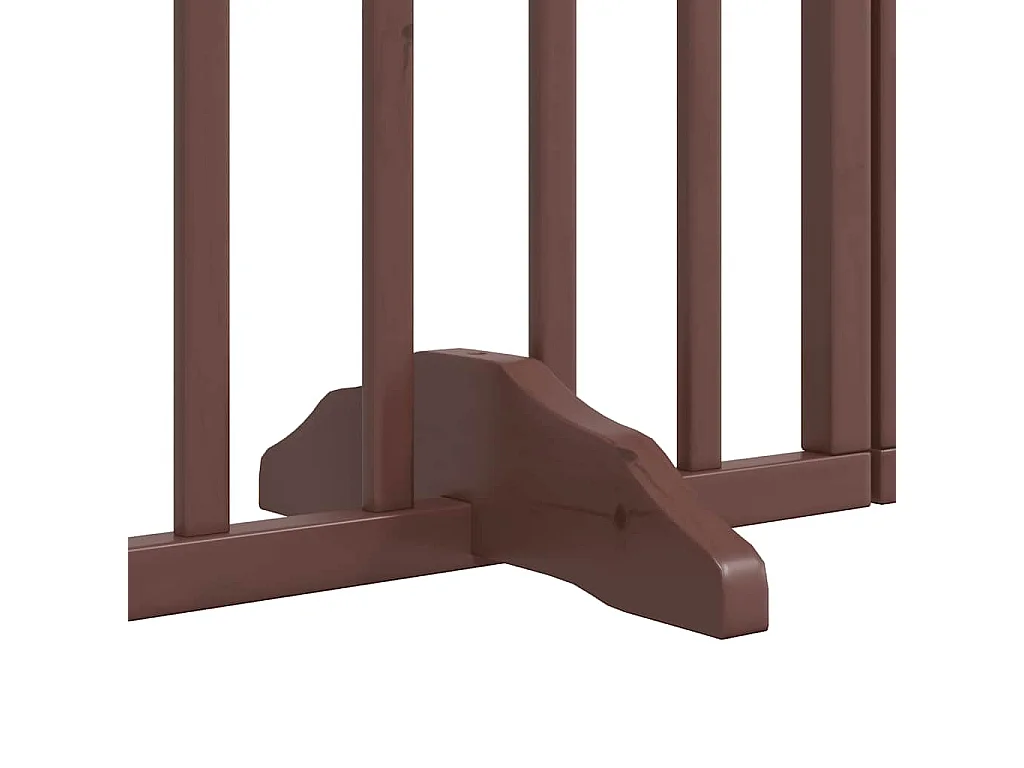 Puerta de perros plegable 9 paneles madera álamo marrón 450 cm