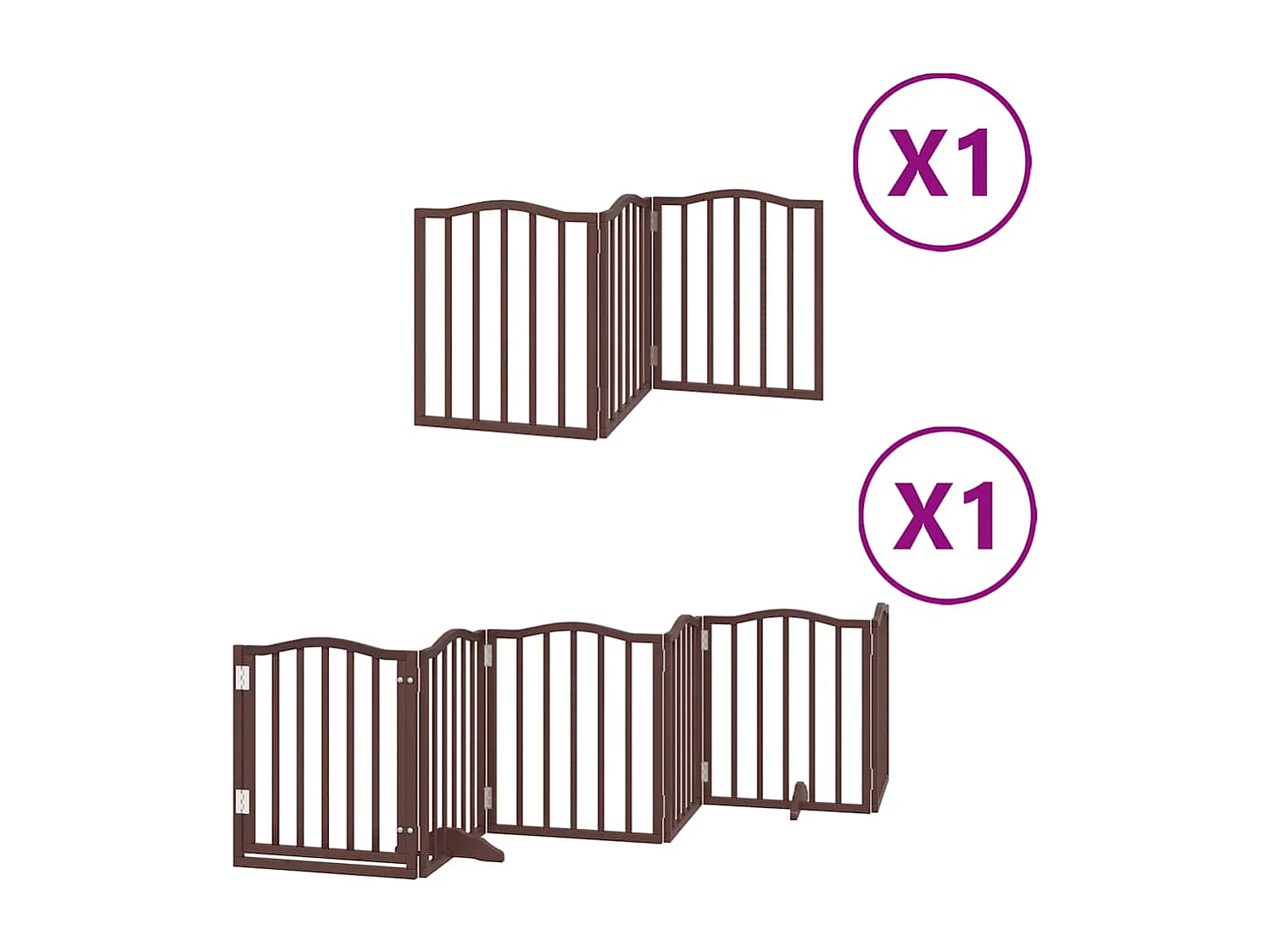 Barrière pour chien porte pliable 9 panneaux bois de peuplier