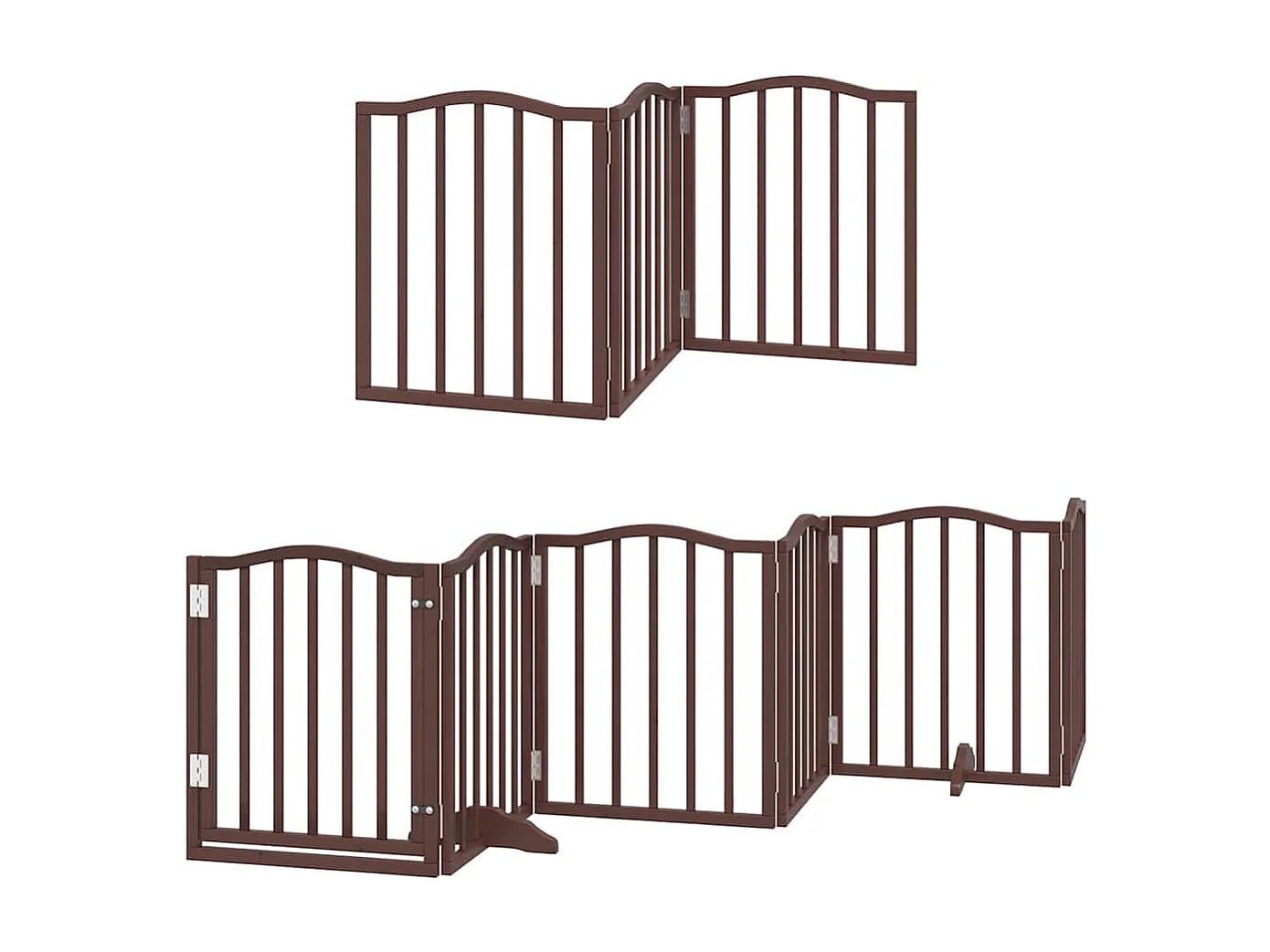 Barrière pour chien porte pliable 9 panneaux bois de peuplier