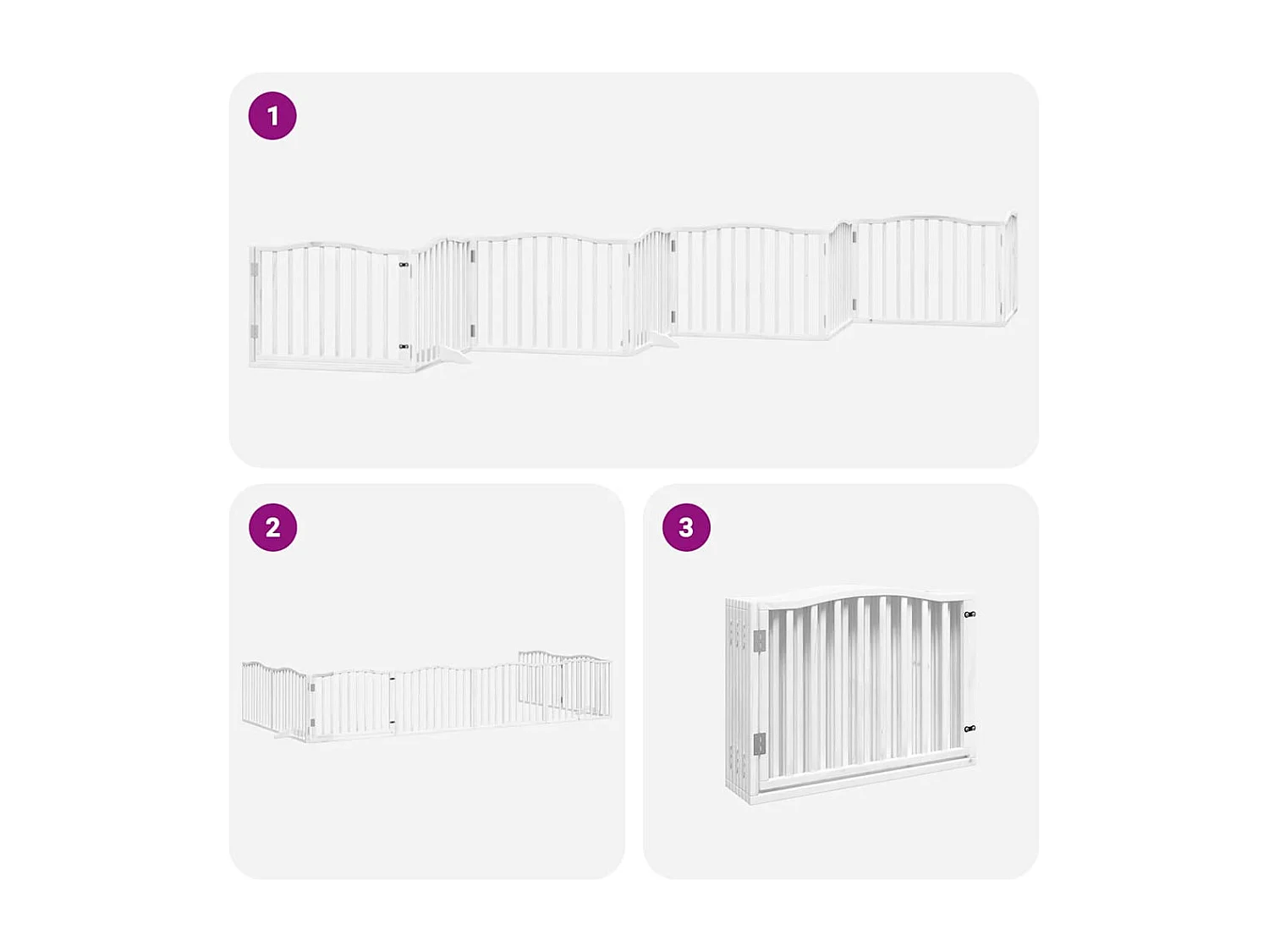 Barrière pour chien porte pliable 8 panneaux blanc bois peuplier