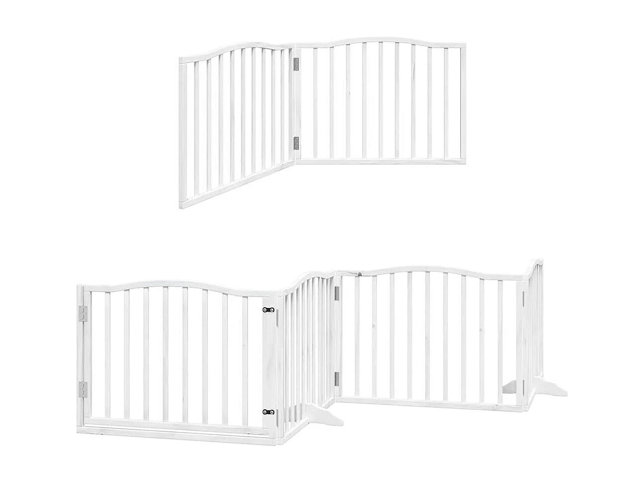 Barrière pour chien porte pliable 8 panneaux blanc bois peuplier