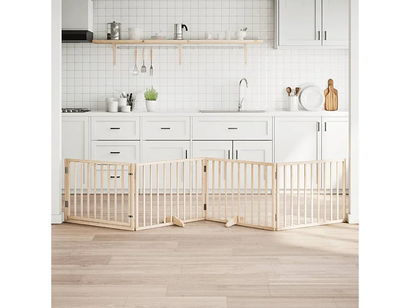 Portão para cães com porta dobrável 4 painéis 320 cm álamo