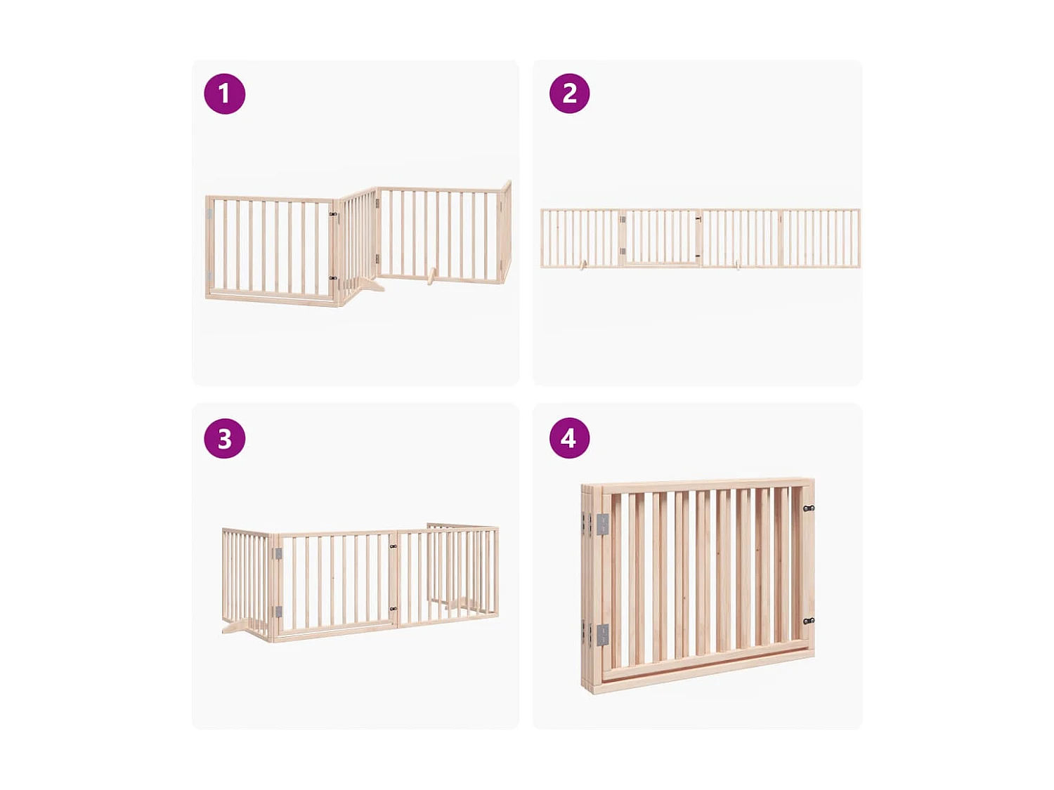 Portão para cães com porta dobrável 4 painéis 320 cm álamo