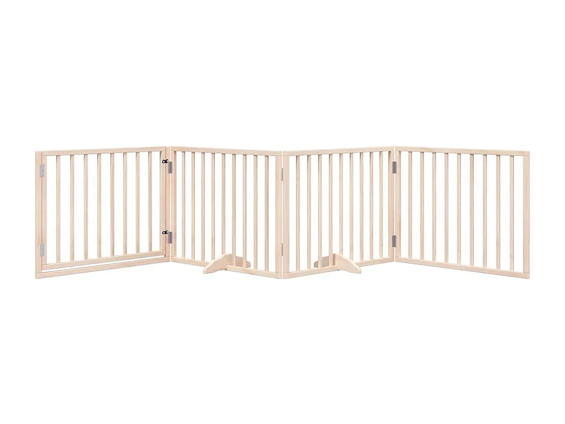 Barrière pour chien avec porte pliable 4 panneaux 320 cm Bois de peuplier