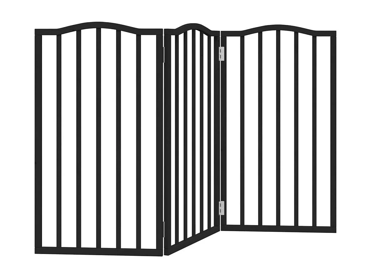 Portão para cães dobrável 3 painéis 150 cm álamo preto