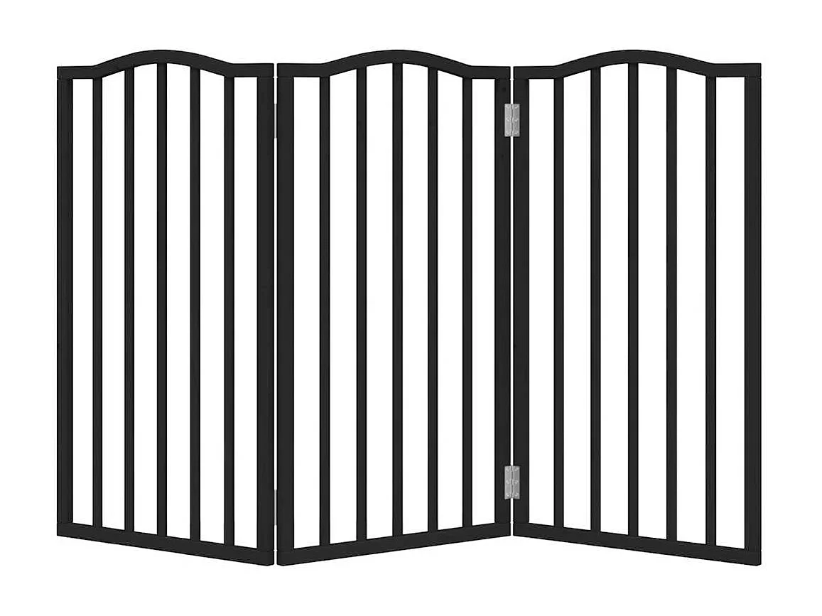 Portão para cães dobrável 3 painéis 150 cm álamo preto