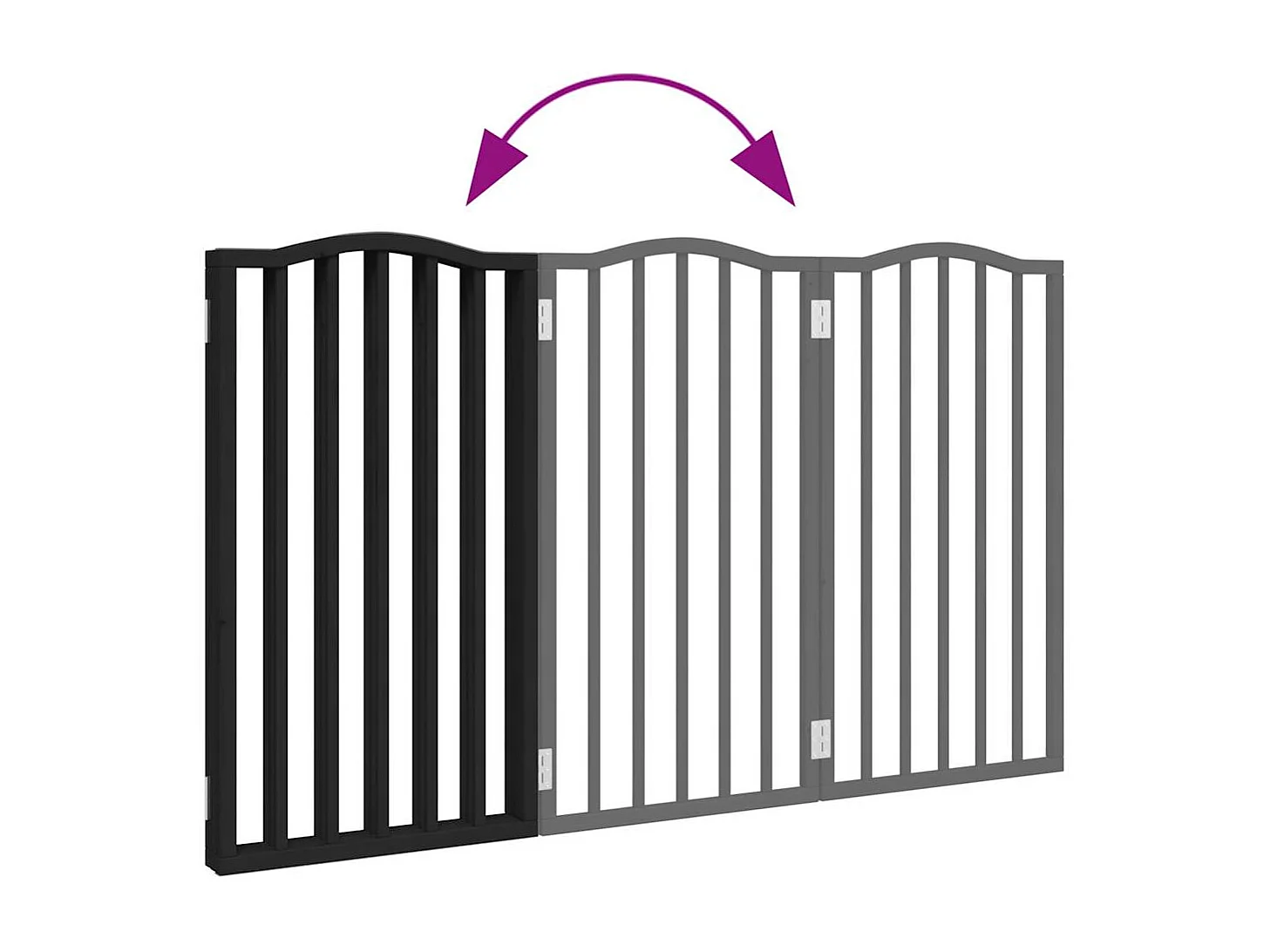 Portão para cães dobrável 3 painéis 150 cm álamo preto