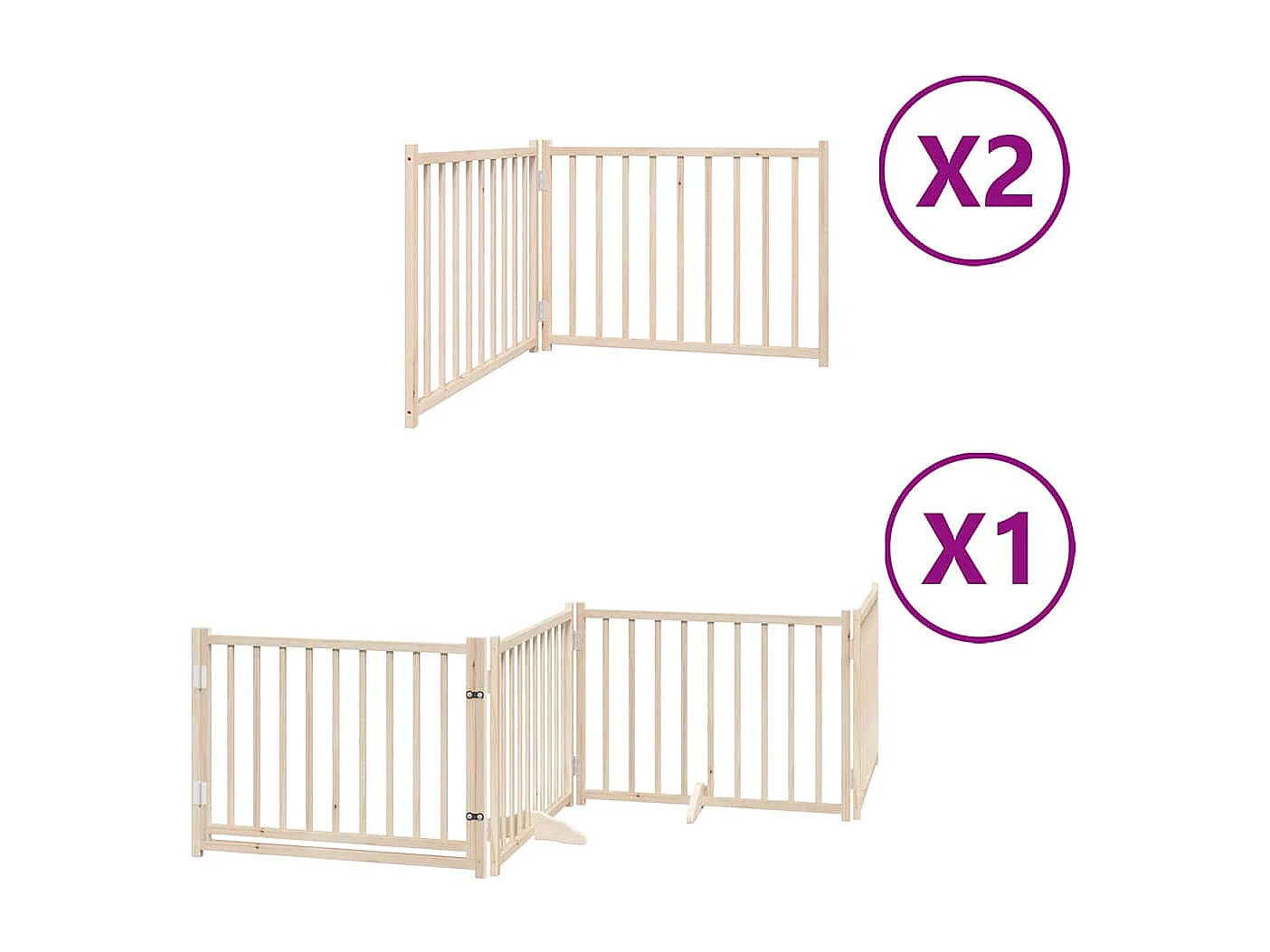 Portão para cães com porta dobrável 8 painéis 640 cm álamo