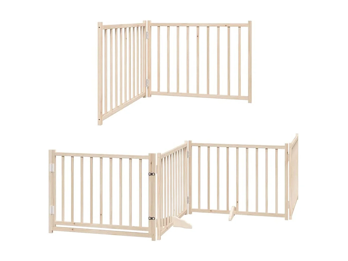 Portão para cães com porta dobrável 8 painéis 640 cm álamo