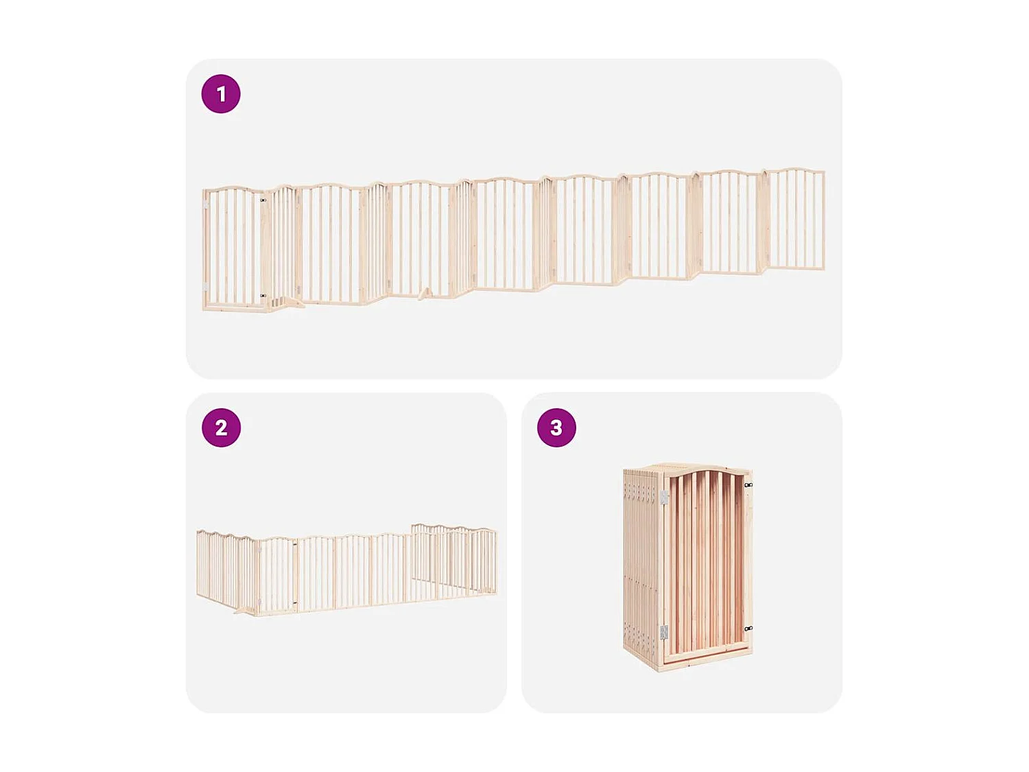 Portão para cães com porta dobrável 15 painéis 750 cm álamo