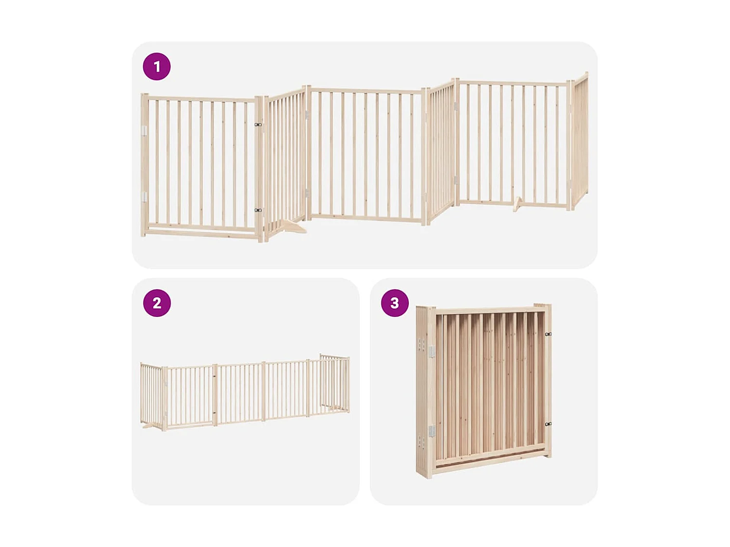 Portão para cães com porta dobrável 6 painéis 480 cm álamo