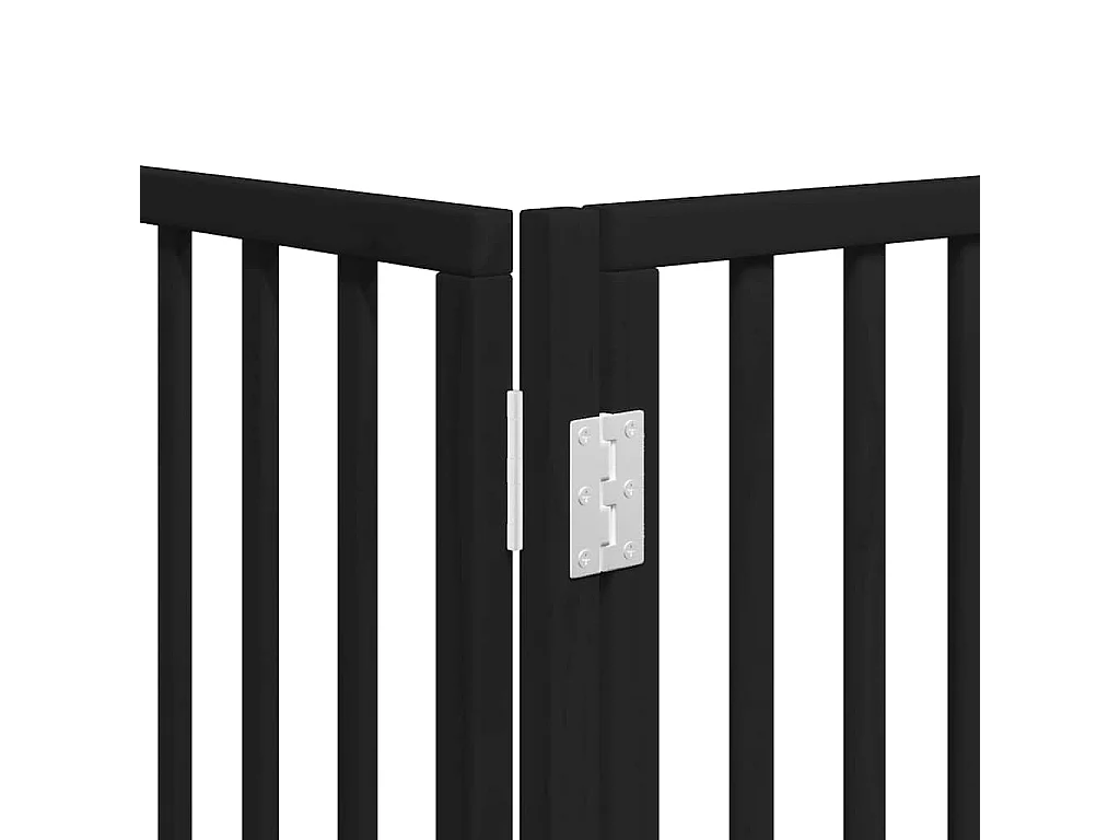 Puerta de perros plegable 15 paneles madera álamo negra 750 cm