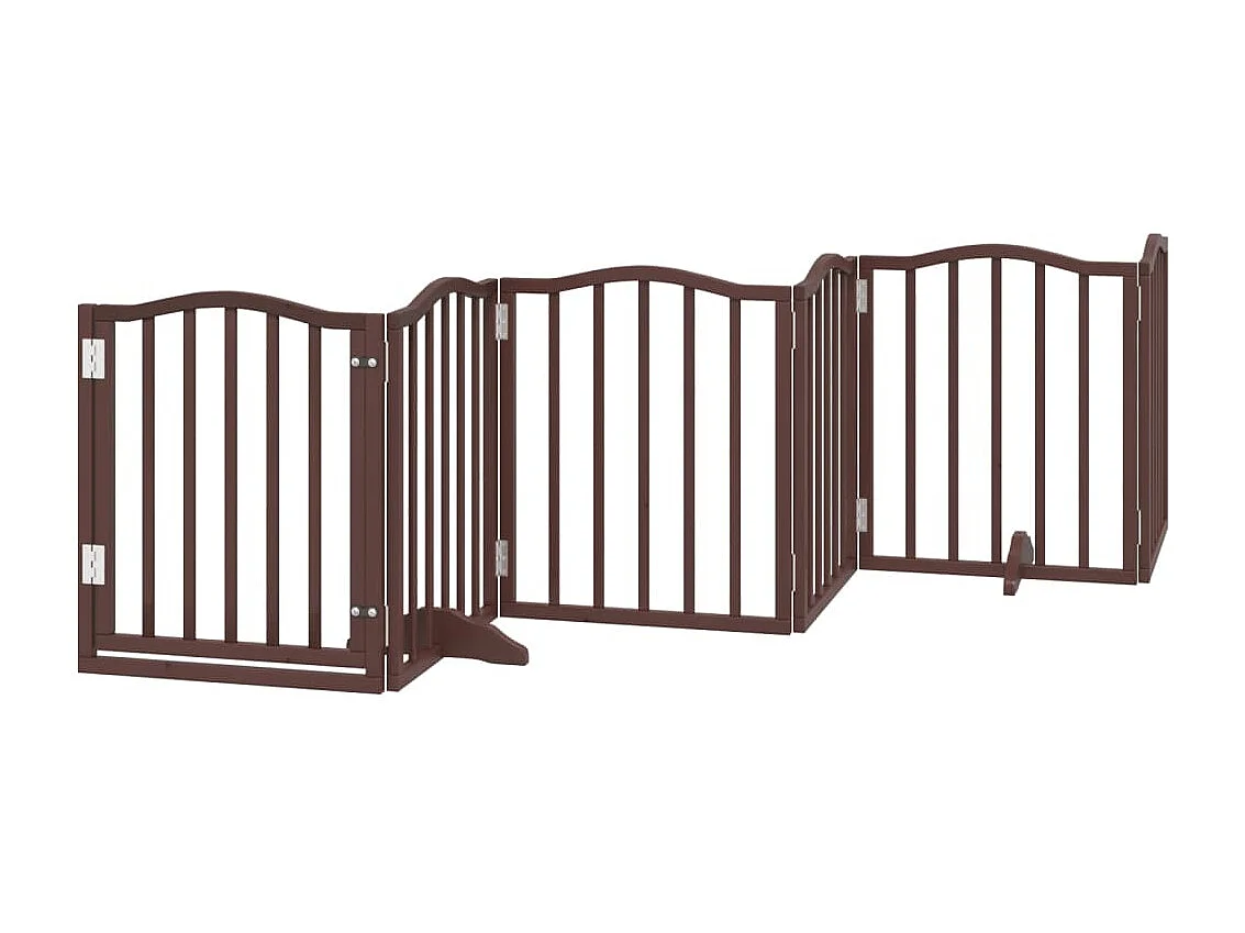 Barrière pour chiens avec porte 6 panneaux bois de peuplier