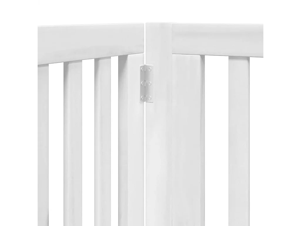 Portão para cães com porta dobrável 8 painéis 640 cm álamo branco