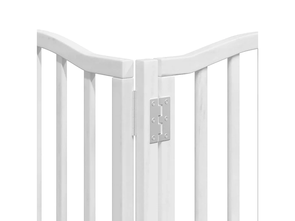 Puerta de perros plegable 12 paneles madera álamo blanca 600 cm