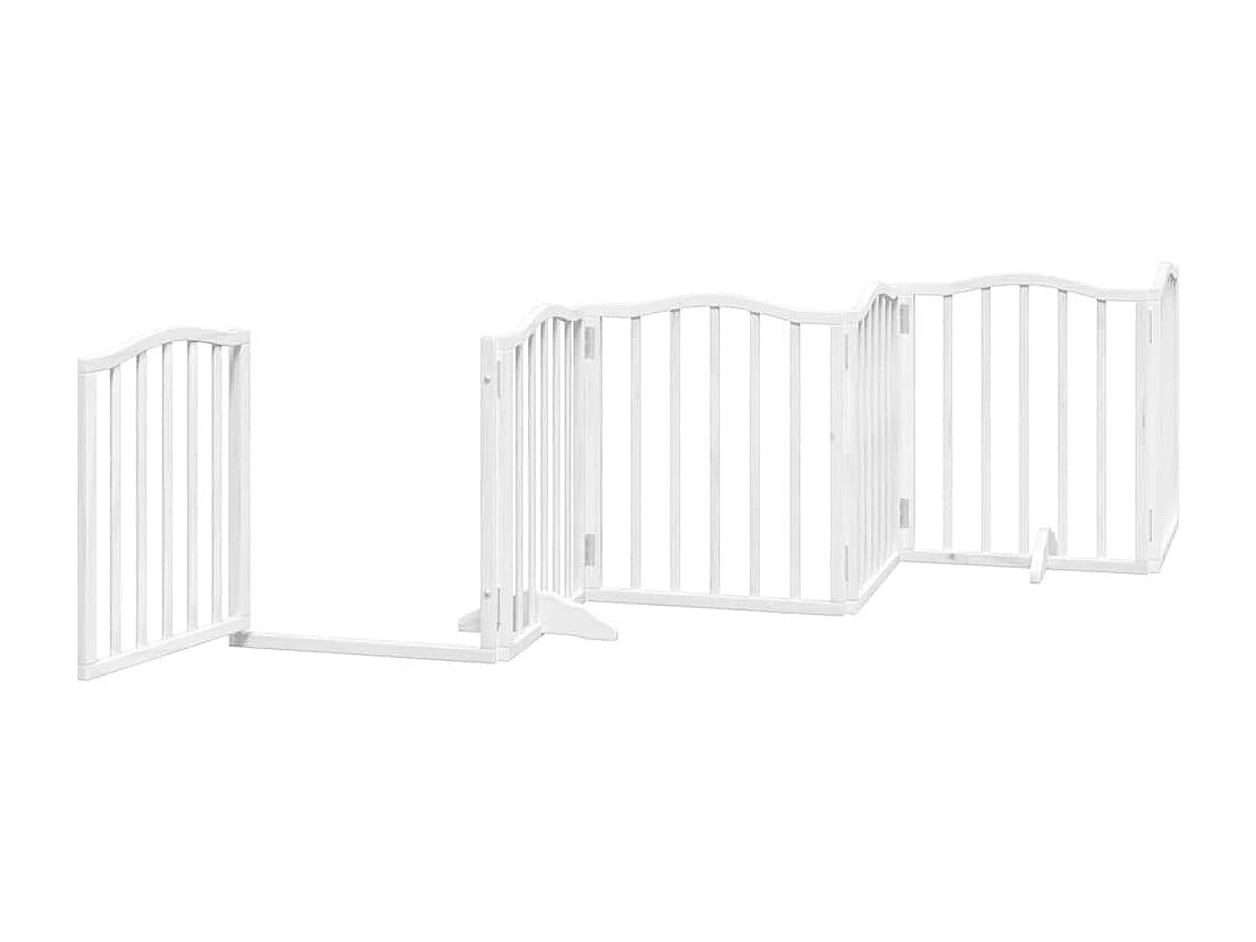 Portão para cães com porta dobrável 15 painéis 750cm álamo branco