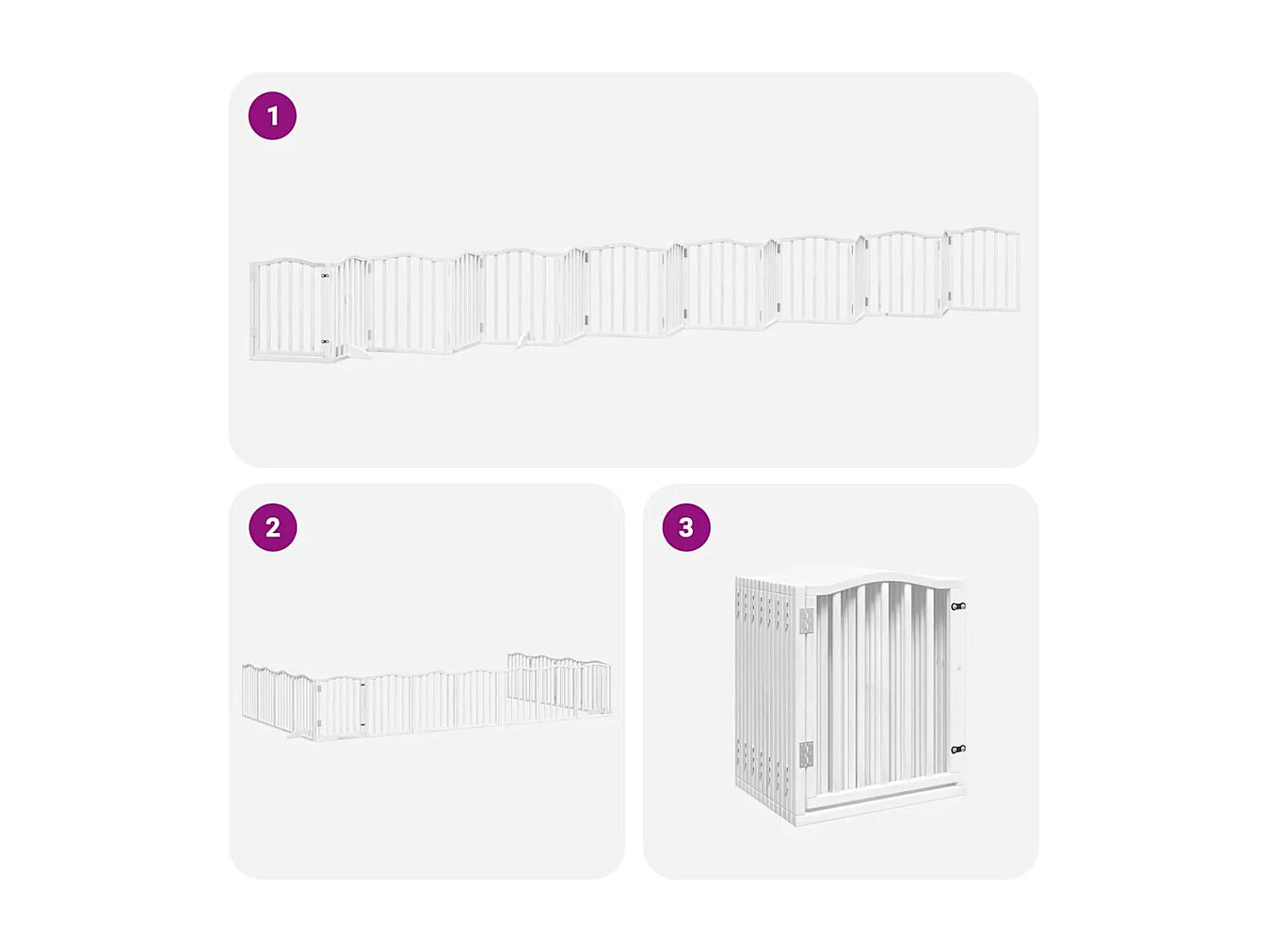 Portão para cães com porta dobrável 15 painéis 750cm álamo branco