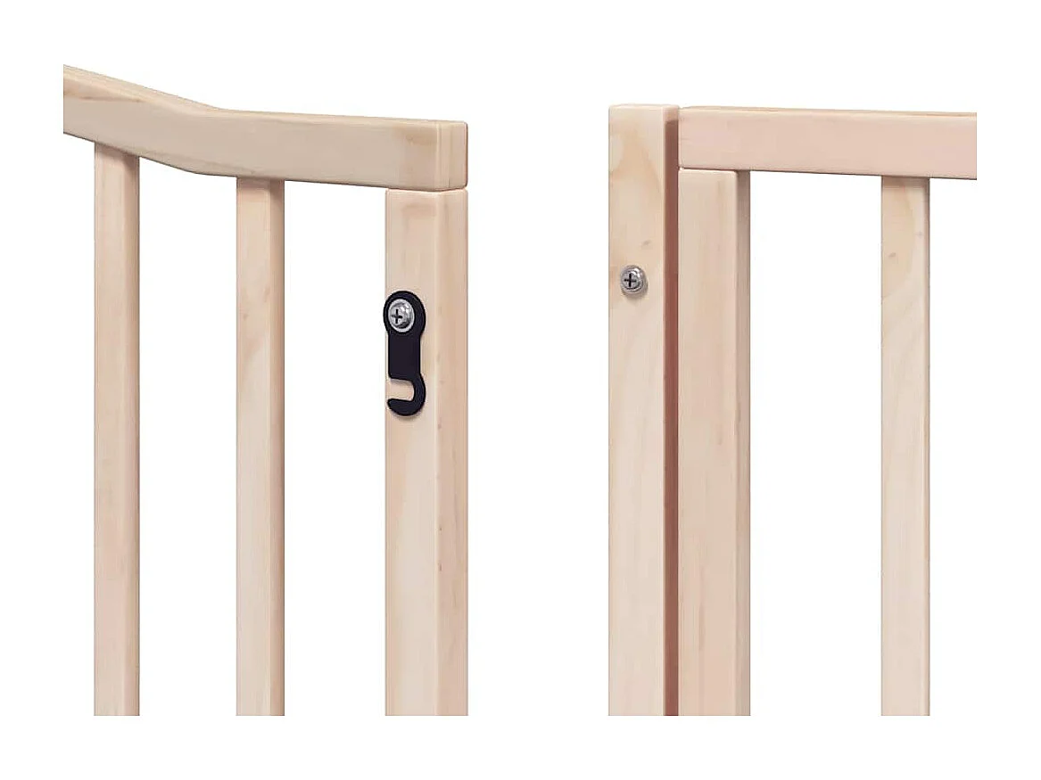 Barrière pour chien avec porte pliable 6 panneaux bois peuplier