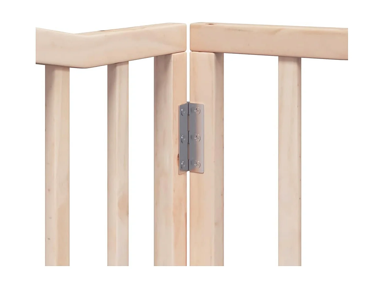 Barrière pour chien avec porte pliable 6 panneaux bois peuplier