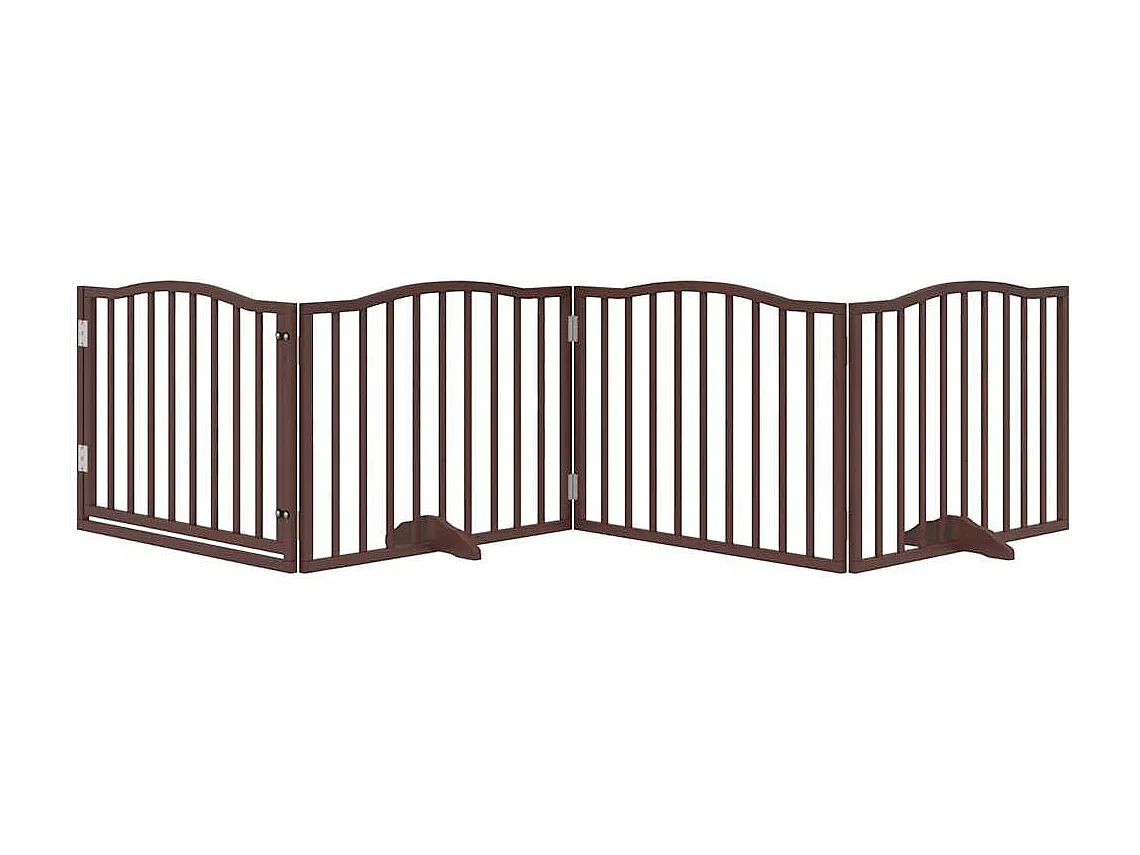 Portão para cães com porta 4 painéis 320cm álamo carvalho castanho