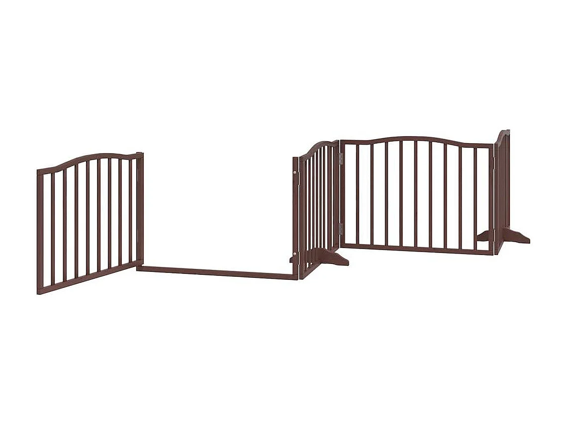 Portão para cães com porta 4 painéis 320cm álamo carvalho castanho