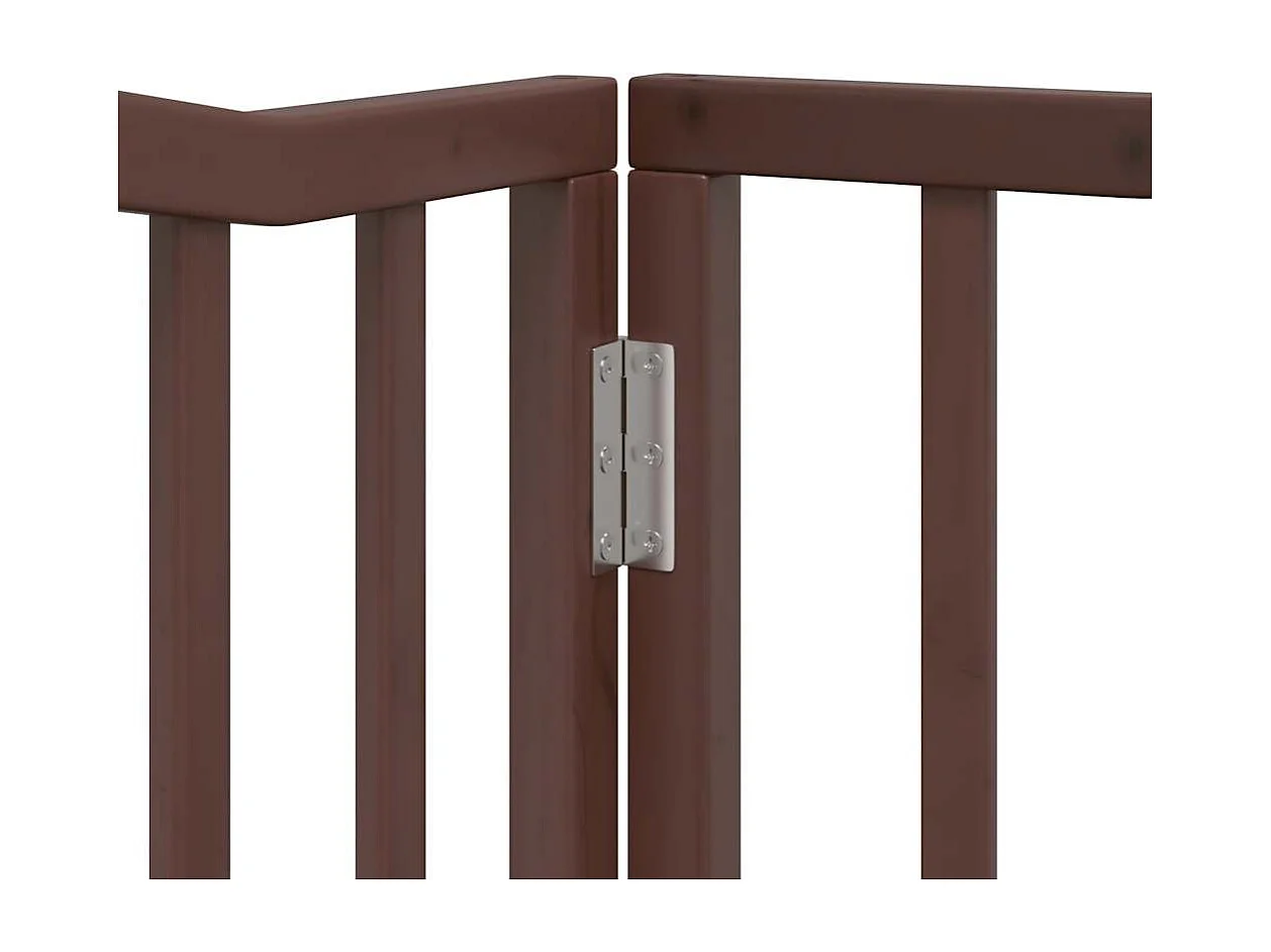 Portão para cães com porta 4 painéis 320cm álamo carvalho castanho