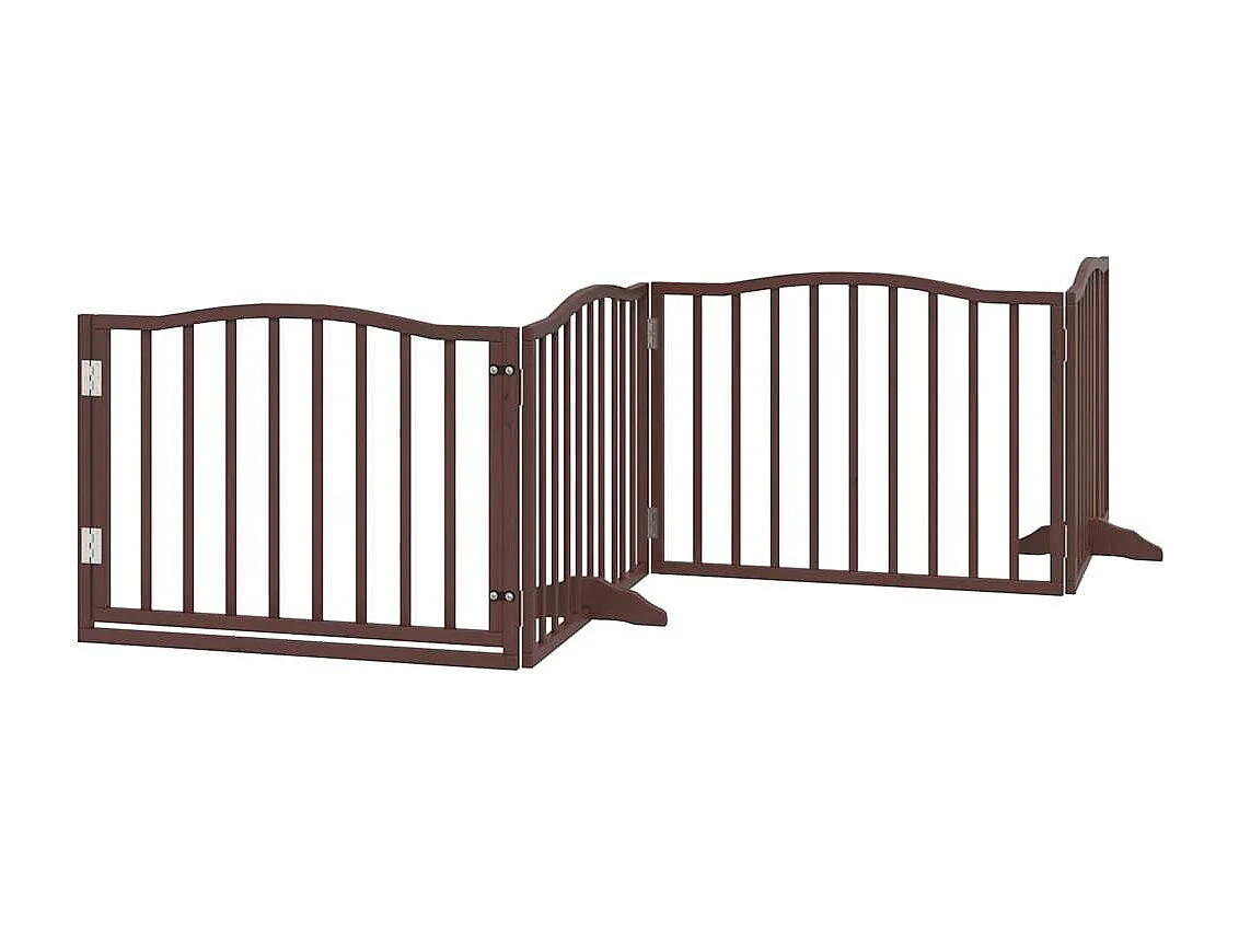 Portão para cães com porta 4 painéis 320cm álamo carvalho castanho