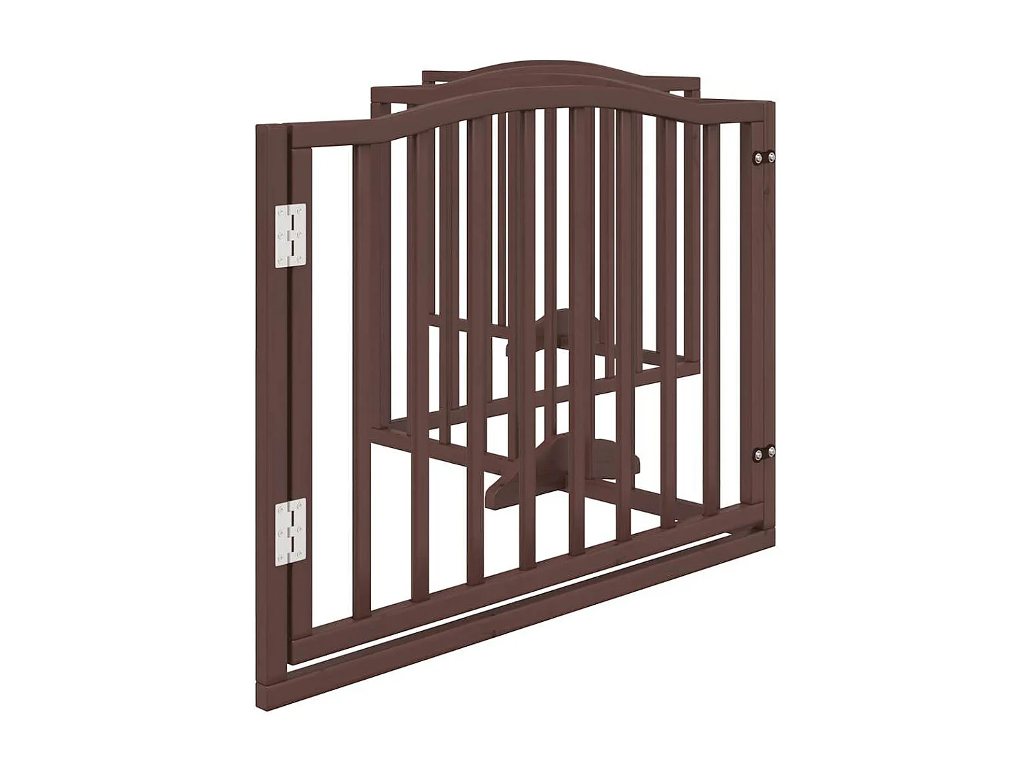 Portão para cães com porta 4 painéis 320cm álamo carvalho castanho