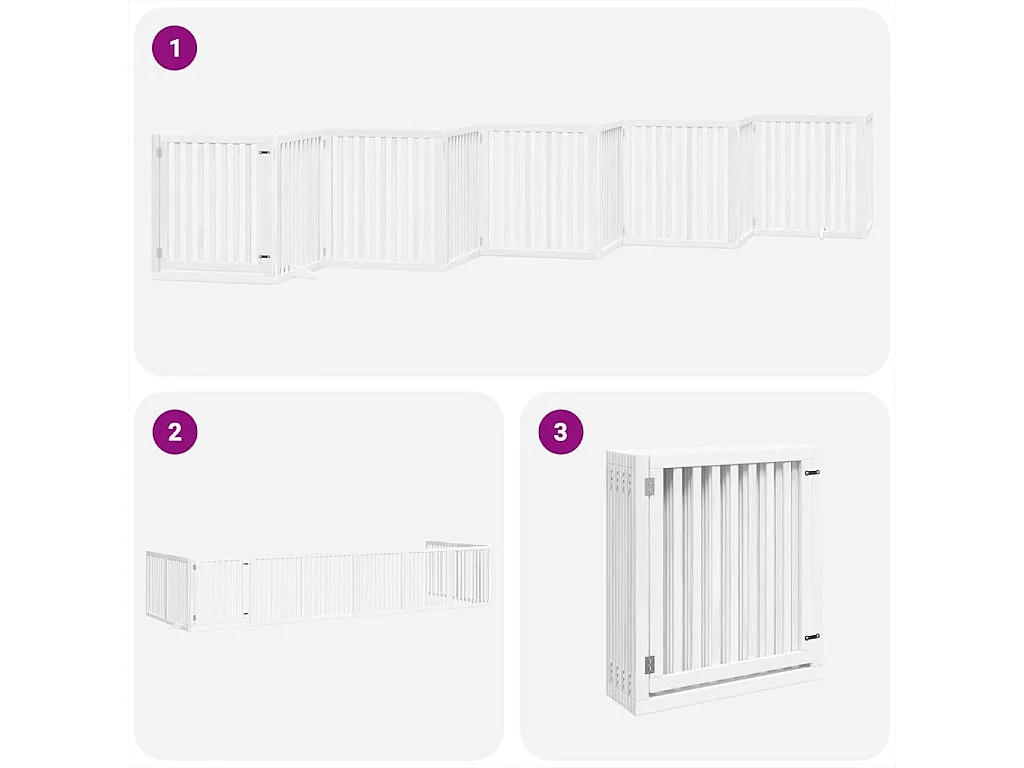 Barrière pour chien porte pliable 10 panneaux bois de peuplier