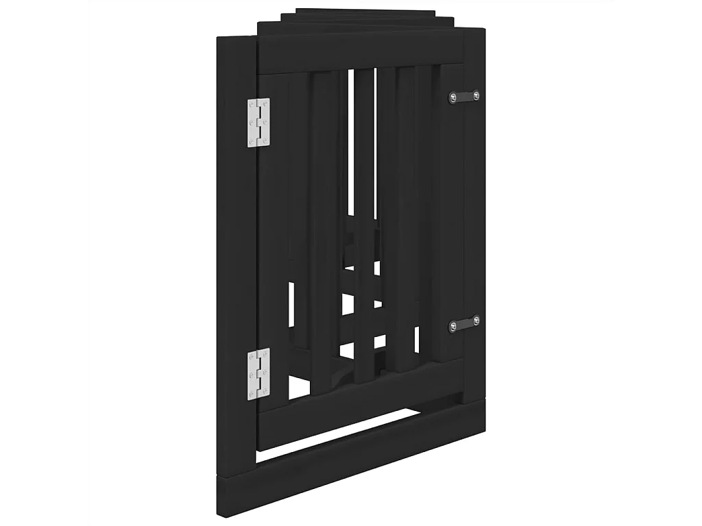 Portão para cães com porta dobrável 6 painéis 300 cm álamo preto