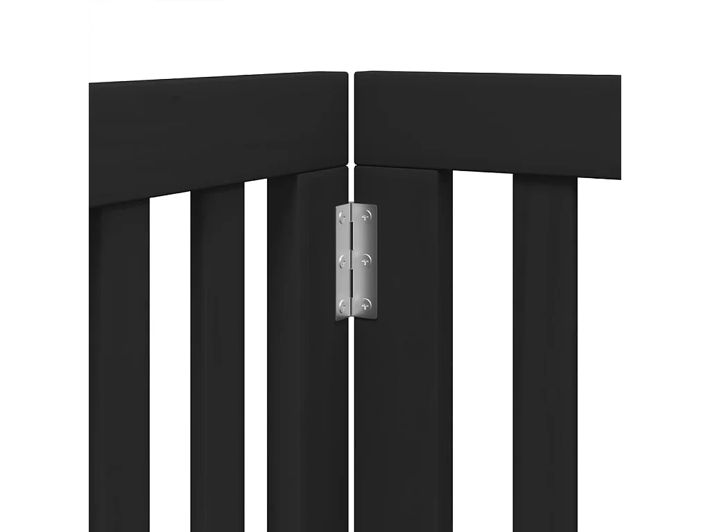Portão para cães com porta dobrável 6 painéis 300 cm álamo preto