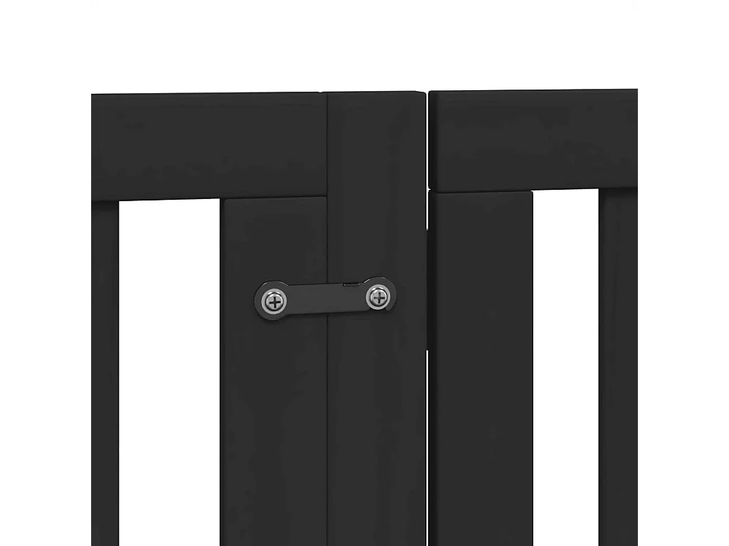 Portão para cães com porta dobrável 6 painéis 300 cm álamo preto