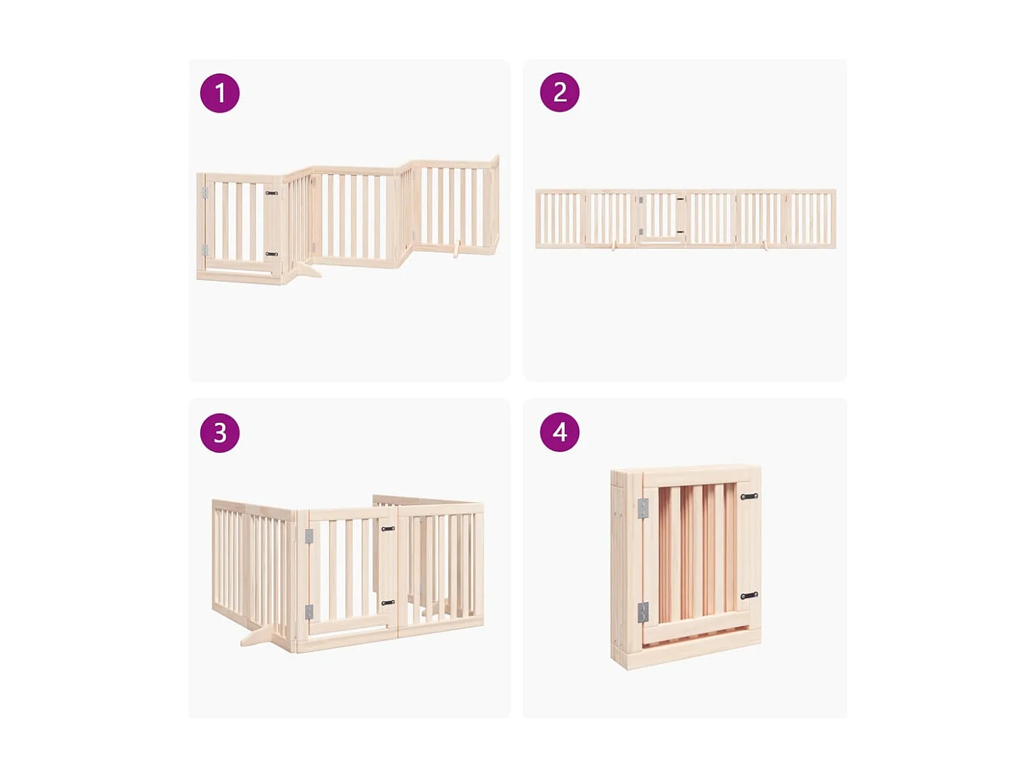 Portão para cães com porta dobrável 6 painéis 300 cm álamo