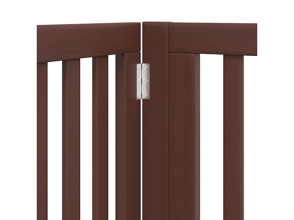 Puerta de perros plegable 6 paneles madera álamo marrón 480 cm