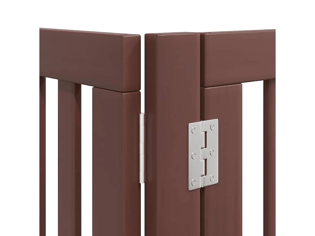 Puerta de perros plegable 6 paneles madera álamo marrón 480 cm