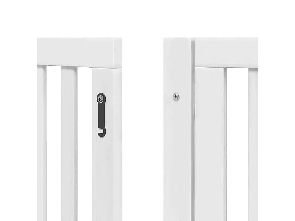 Puerta para perros plegable 9 paneles madera álamo blanca 450cm