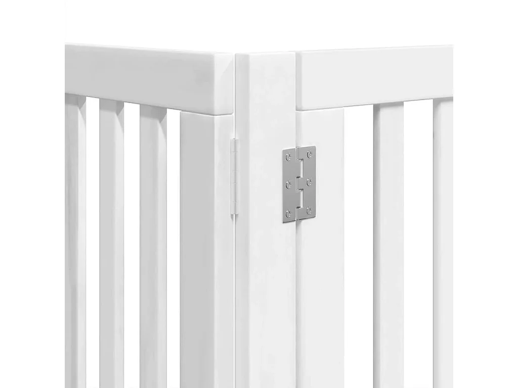 Puerta para perros plegable 9 paneles madera álamo blanca 450cm