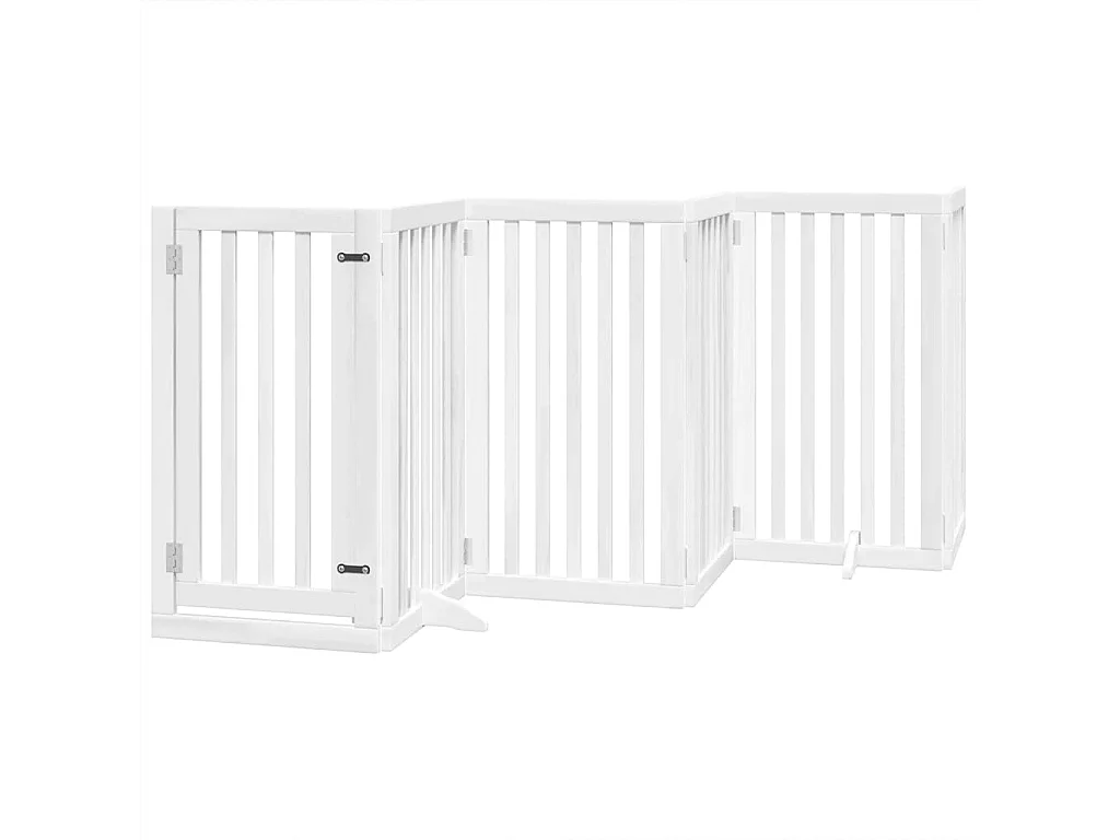 Barrière pour chien porte pliable 9 panneaux blanc bois peuplier