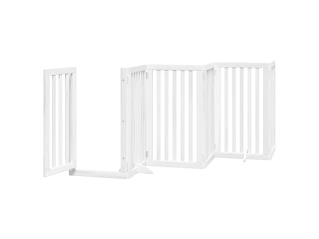 Barrière pour chien porte pliable 9 panneaux blanc bois peuplier