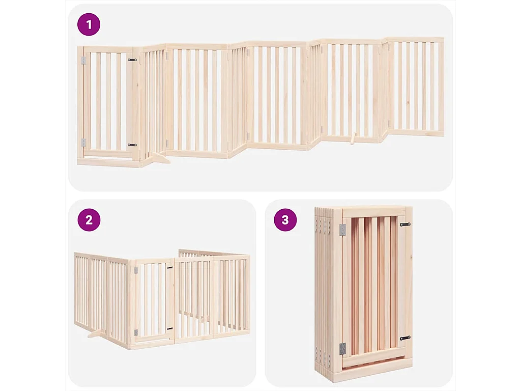 Portão para cães com porta dobrável 9 painéis 450 cm álamo