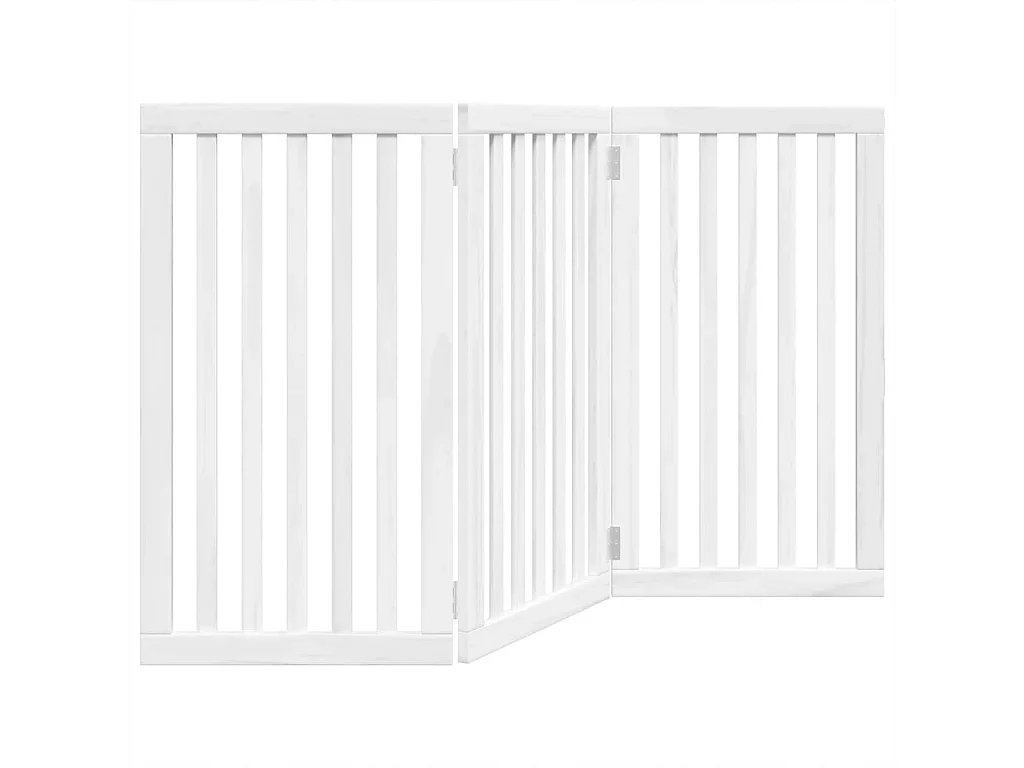 Portão para cães dobrável 3 painéis 150 cm álamo branco