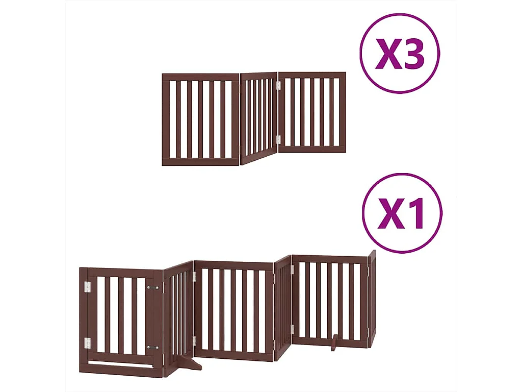 Portão cães com porta dobrável 15 painéis 750 cm álamo castanho